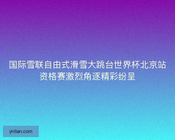 国际雪联自由式滑雪大跳台世界杯北京站资格赛激烈角逐精彩纷呈